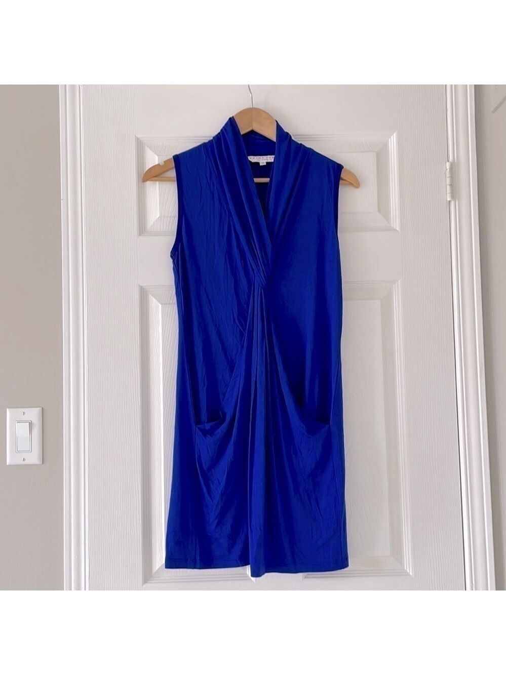 Trina Turk Blue Twist Front Jersey Dress Size 4